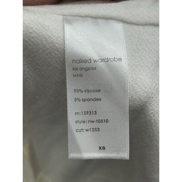 Naked Wardrobe Tank Top Sleeveless Cut Out Back Pullover Crew Neck White Size XS - Picture 6 of 7